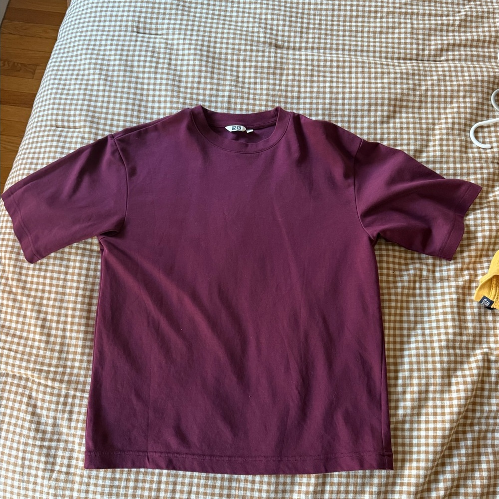 Uniqlo Maroon Crew Neck Top